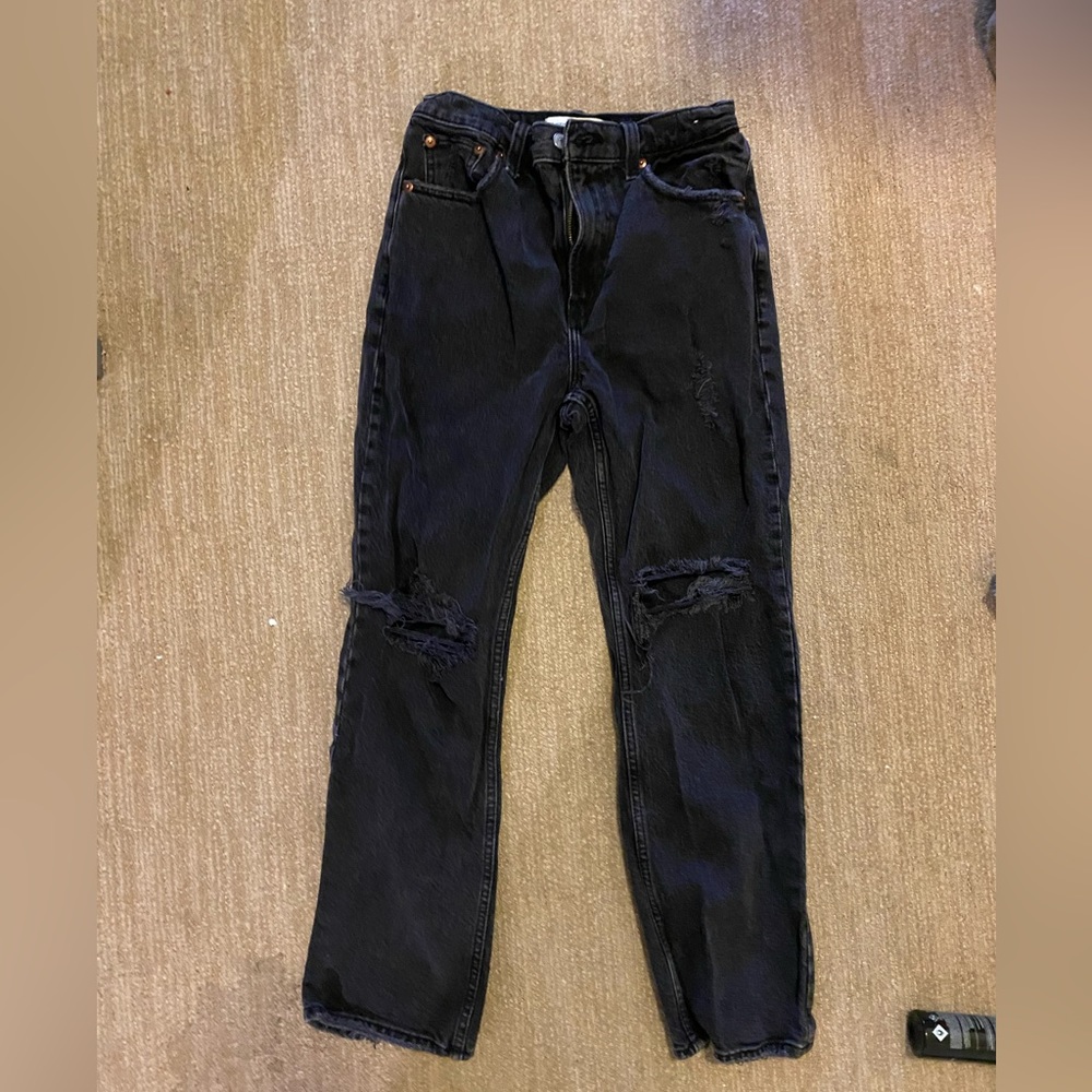 Abercrombie 90s straight ultra high rise jean 0 extra short